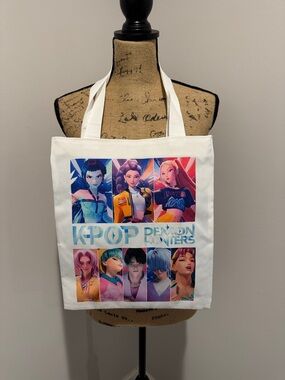 NWT K-Pop Demon Hunters White Graphic Tote Bag